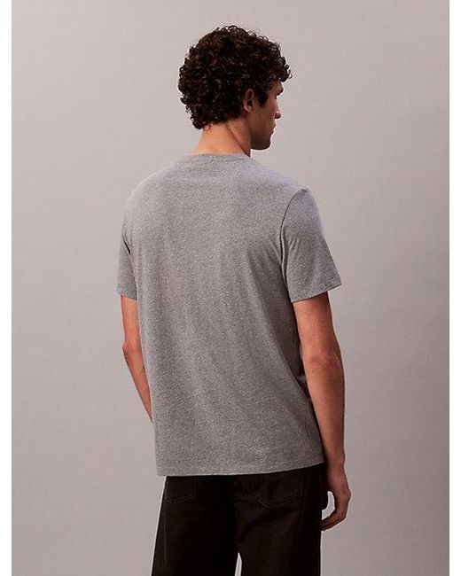 Calvin Klein Gray Jeans Cotton Badge T-Shirt for men