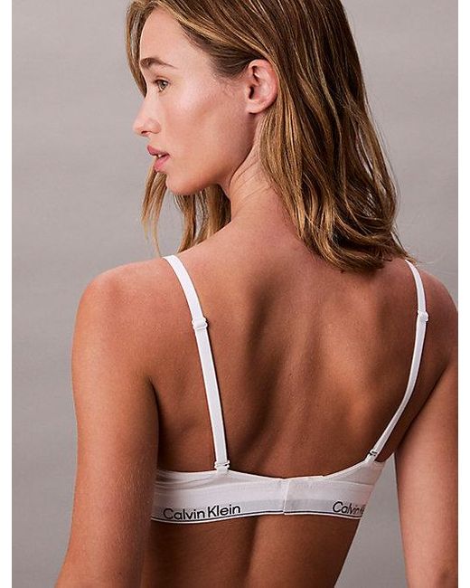 Calvin Klein Brown Unlined Triangle Bralette Icon Cotton Modal