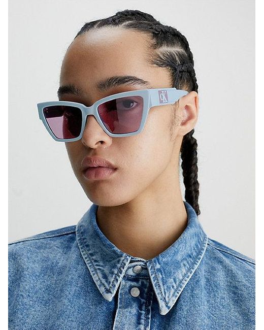 Calvin Klein Purple Jeans Cat Eye Sunglasses Ckj23624S
