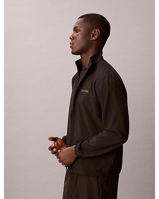 Calvin Klein Black Sport Performance Zip Up Windbreaker for men