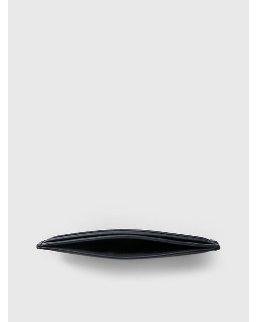 Porte-cartes en cuir avec logo Calvin Klein pour homme en coloris Black