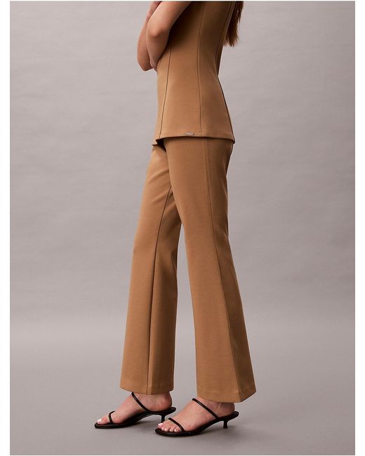 Calvin Klein Brown Ponte Flared Pants