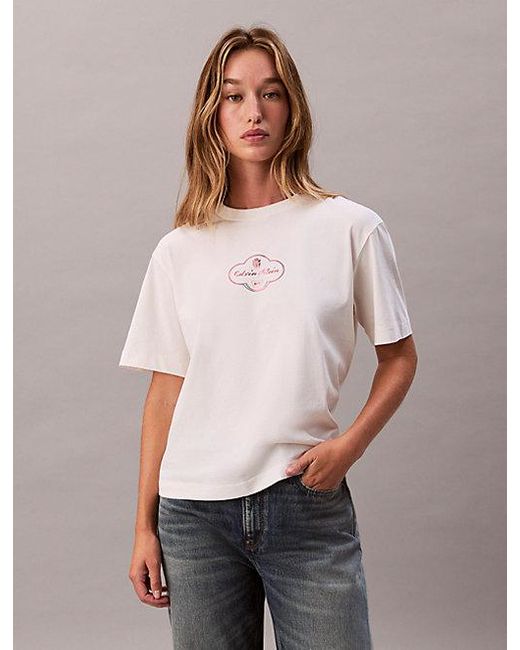 Calvin Klein Multicolor Jeans Cocktail Logo Graphic Boxy T-Shirt