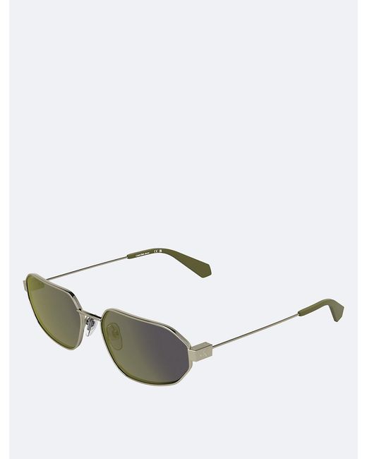 Calvin Klein White Modified Rectangle Sunglasses Ckj26200S