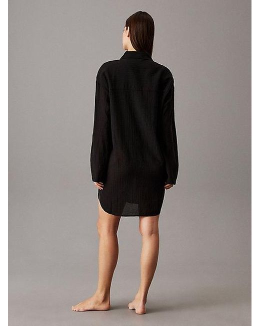 Calvin Klein Black Strand-Blusenkleid Aus Weichem Krepp