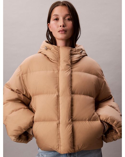 Calvin Klein Brown Short Goose Down Jacket