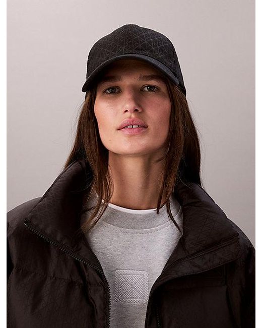 Calvin Klein Black Cotton Twill Adjustable Emblem Logo Cap