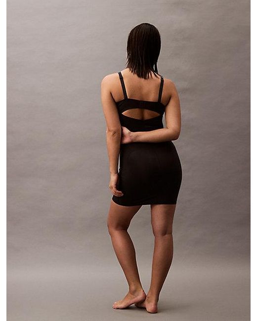 Calvin Klein Black Shapewear Slip Dress Stay Put Stretch