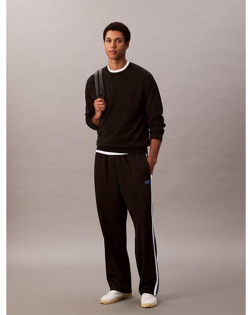 Calvin Klein Black Side Zip Track Pants for men