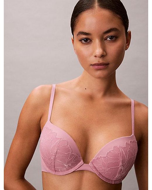 Calvin Klein Purple Push Up Plunge Bra Perfectly Fit Lace