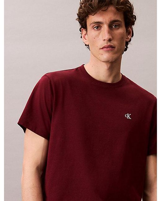 Calvin Klein Monogramm-T-Shirt in Red für Herren