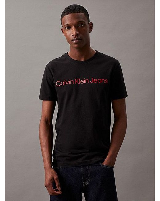Calvin Klein Blue Jeans Slim Organic Cotton Logo T-Shirt for men