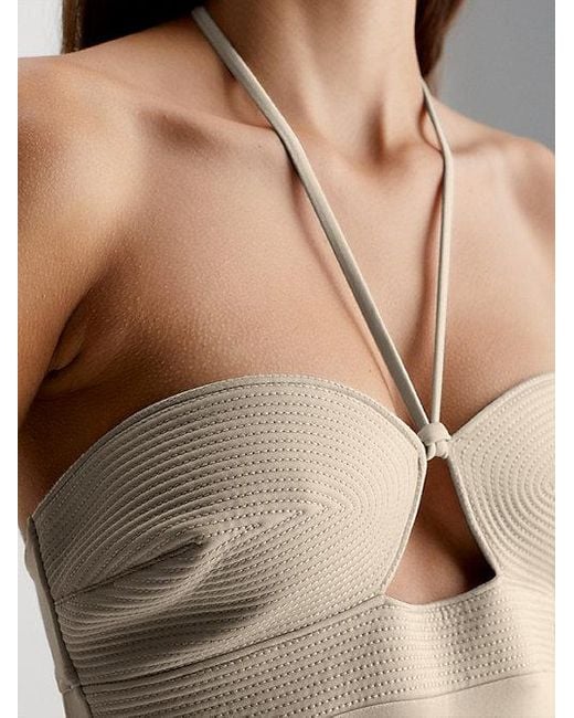 Calvin Klein Halternek Badpak - Structured in het White
