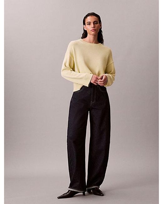 Calvin Klein Natural Jeans Cotton Relaxed Crewneck Jumper