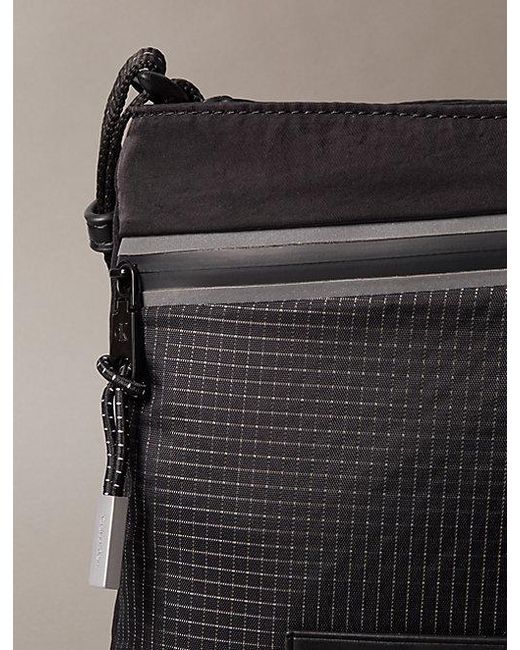 Calvin Klein Black Striped Utility Zip Flat Pack for men