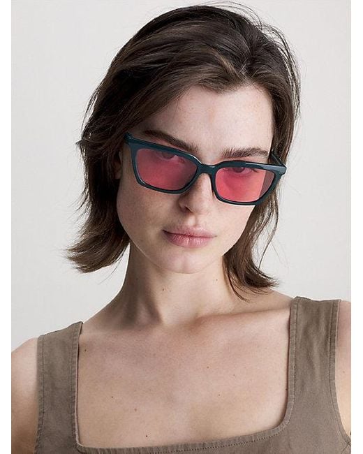 Calvin Klein Pink Jeans Cat Eye Sunglasses Ckj23606S