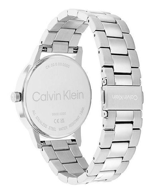 Calvin Klein Armbandhorloge Met Getextureerde Wijzerplaat in het White voor heren