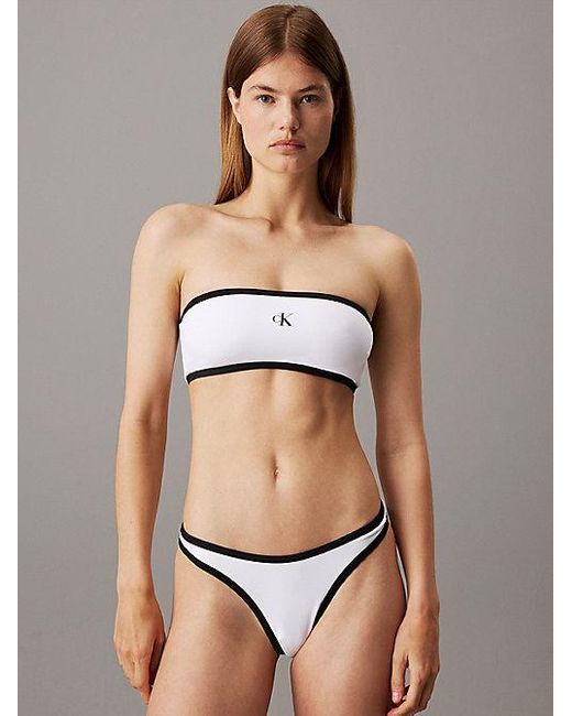 Calvin Klein Natural Bandeau Bikini-Top - CK Monogram
