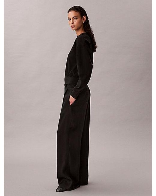 Calvin Klein Black Stretch Crepe Zip Cardigan