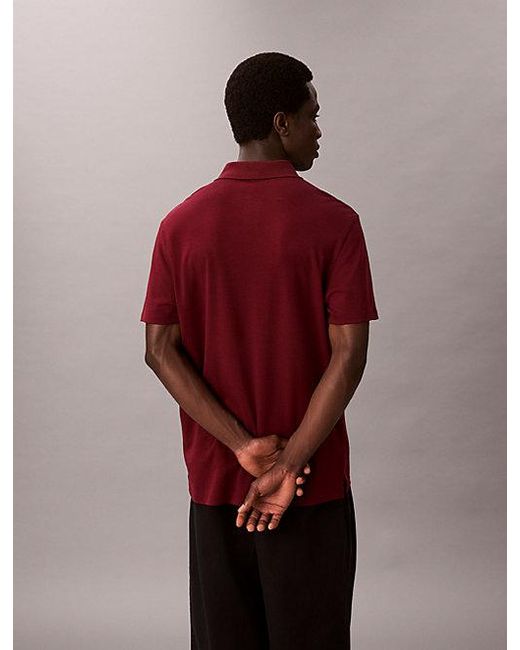 Calvin Klein Red Pima Cotton Polo Shirt for men