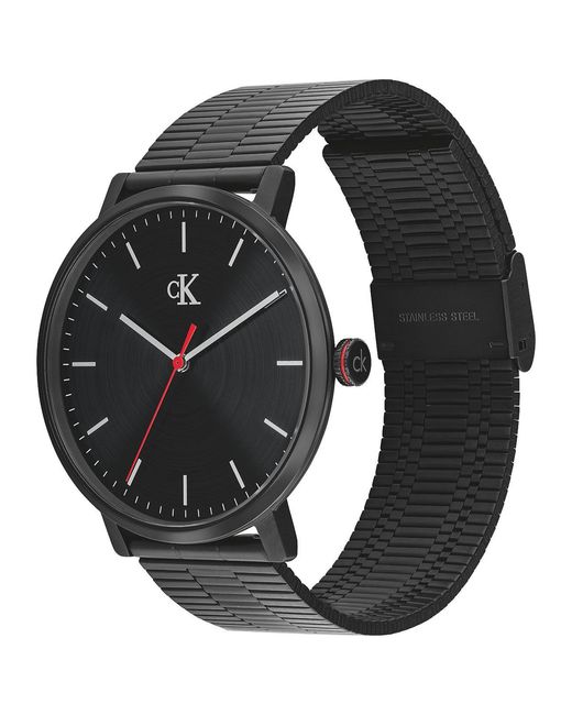 Calvin Klein Black Plated Steel Bracelet Watch for men
