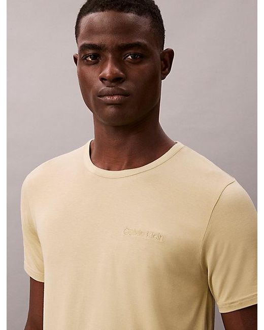 Calvin Klein Natural Crewneck Pyjama T-Shirt Ultra Soft Modal for men