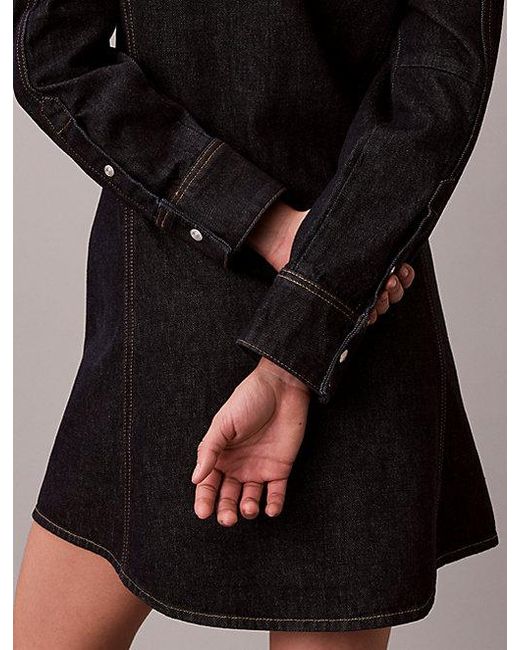 Calvin Klein Blue Jeans Denim Seamed Dress