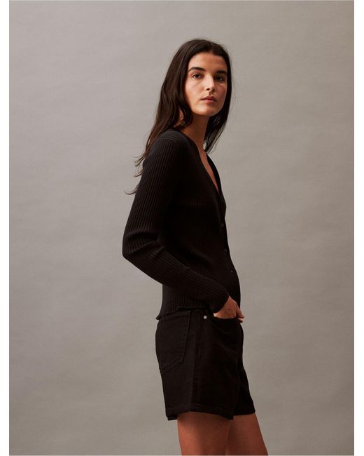 Calvin Klein Black 90s Fit Denim Shorts
