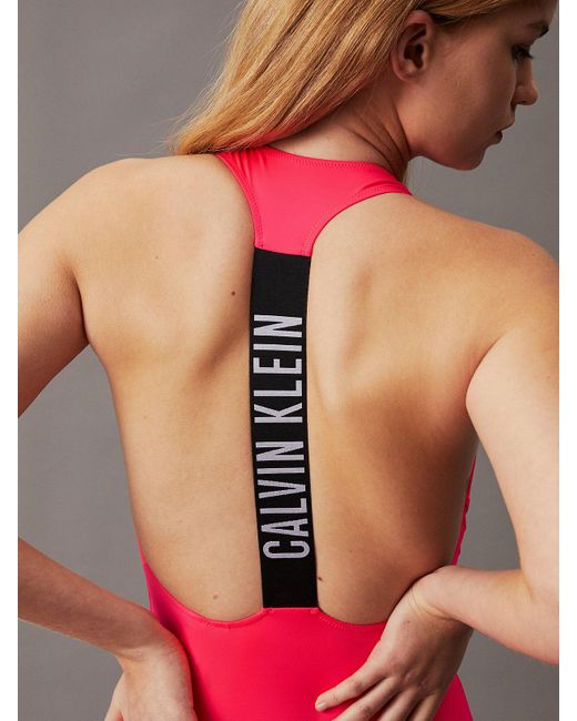 Calvin Klein Pink Racer Back Swimsuit - Intense Power