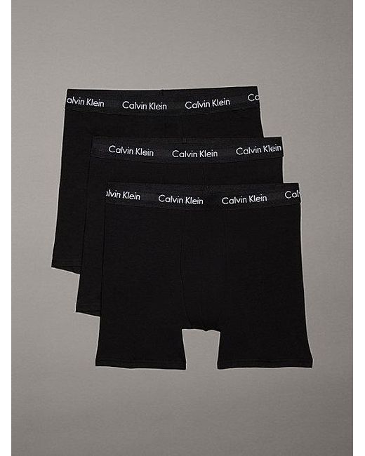 Calvin Klein Black 3 Pack Boxer Briefs - Cotton Stretch for men