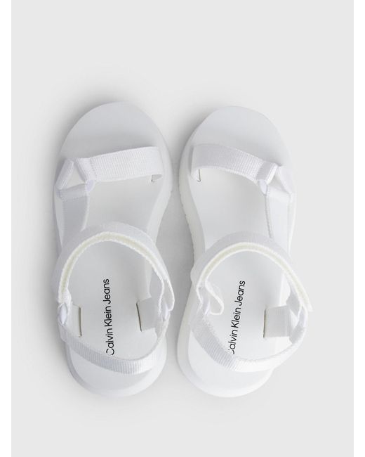 Calvin Klein White Webbing Sandals