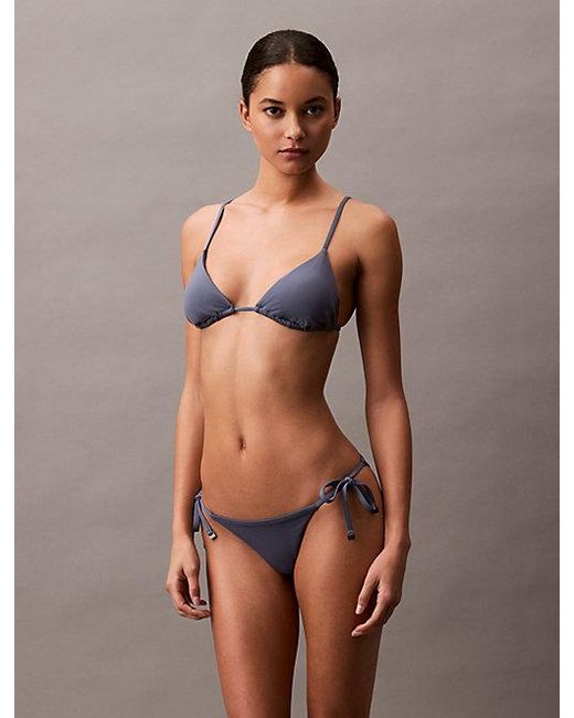 Calvin Klein Brown Triangle Bikini Top Ck Essentials