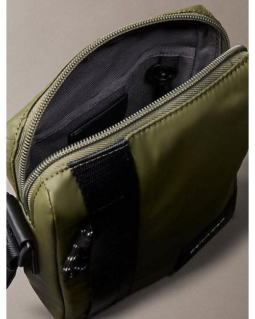 Calvin Klein Green Monologo Patch Reporter Bag for men