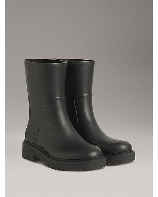 Calvin Klein Waterdichte Regenlaarzen Met Flexibele Grove Zool in het Black