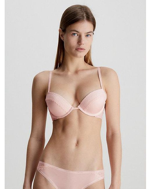 Calvin Klein Pink Plunge Push-up Bra - Flirty
