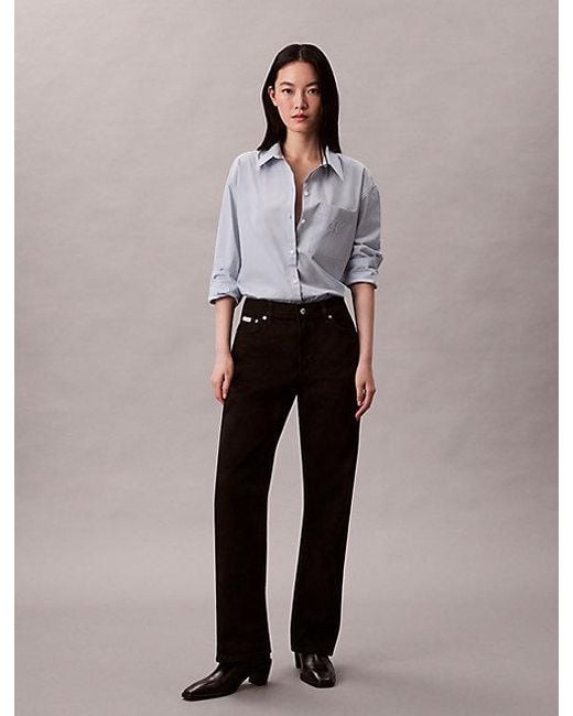 Calvin Klein Gray Jeans Poplin Relaxed Button Up Shirt