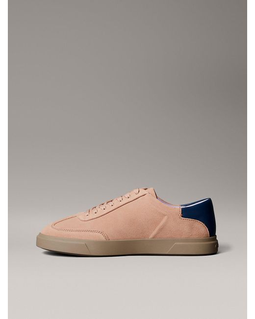Calvin Klein Gray Suede Signature Logo Trainers