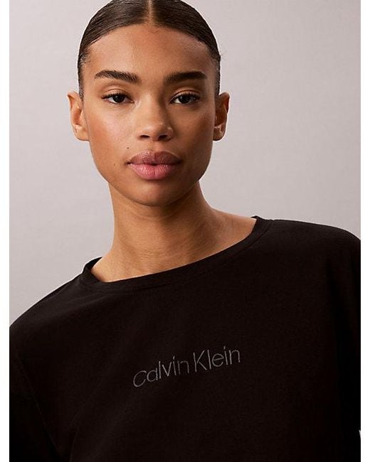 Calvin Klein Black Relaxed Long Sleeve T-Shirt Cotton Lounge
