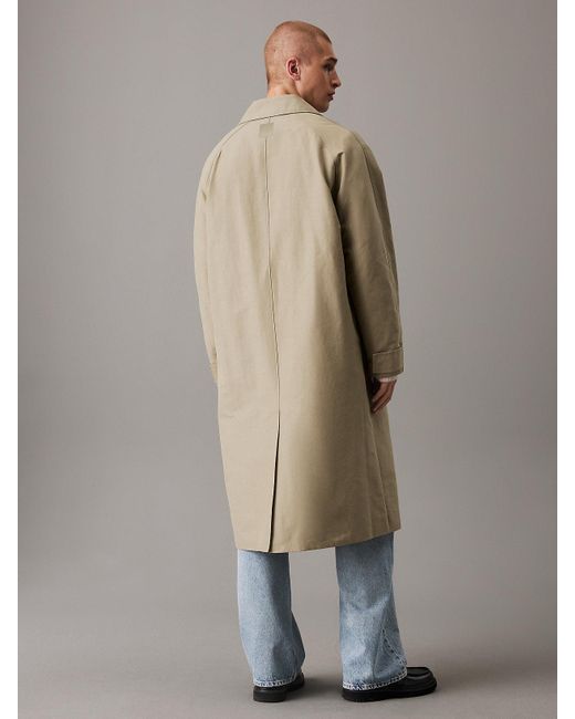 Calvin Klein Multicolor Cotton Nylon Mac Coat for men