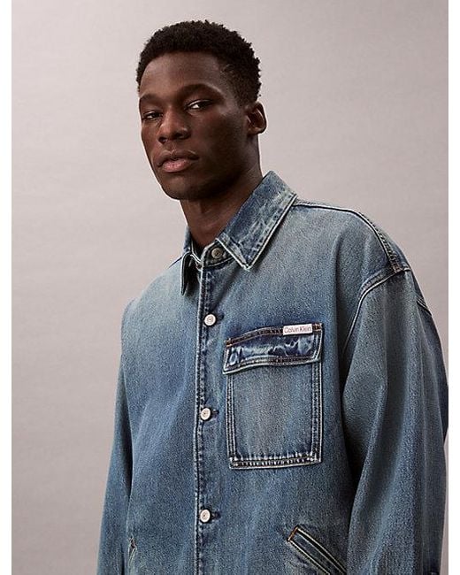 Calvin Klein Blue Jeans Denim Relaxed Field Jacket for men
