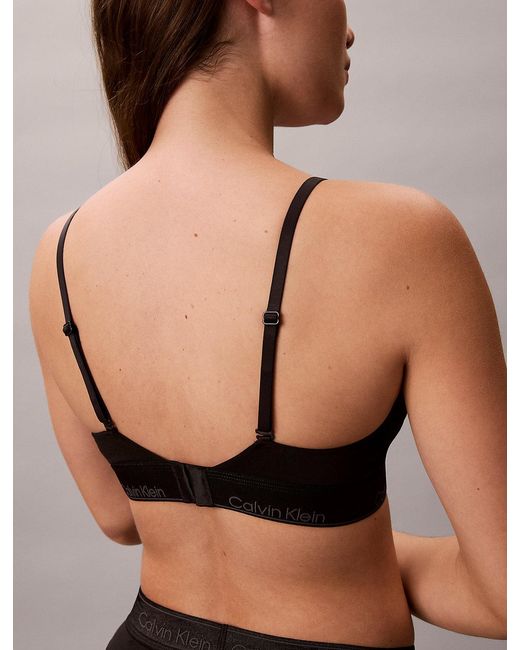 Calvin Klein Black Metallic Lightly Lined Triangle Bralette