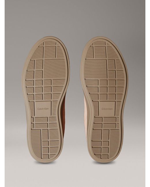 Calvin Klein Gray Suede Signature Logo Trainers