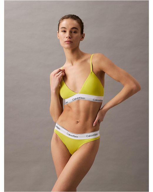 Calvin Klein Gray Icon Cotton Modal Lightly Lined Triangle Bralette