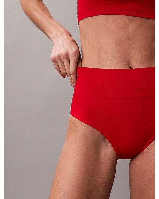 Calvin Klein Red Shapewear Bikini Bottoms Ck Icon