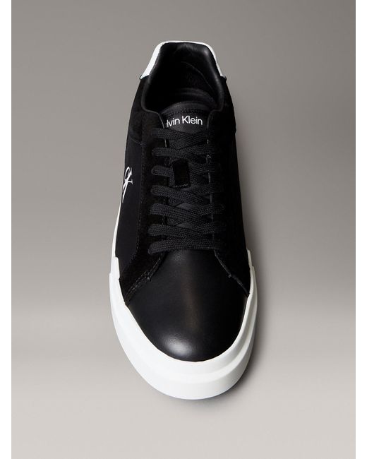 Calvin Klein Gray Leather Durable Traction Nyc Trainers for men
