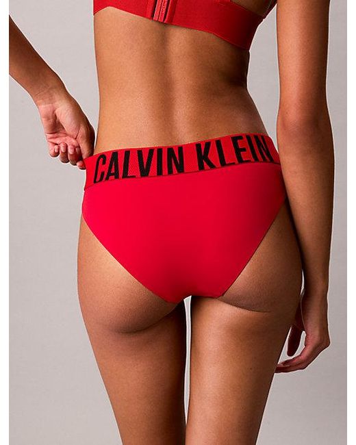 Calvin Klein Red Bikini Bottoms Intense Power