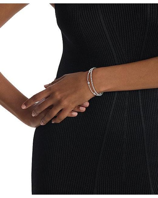 Calvin Klein White Jeans 2 -Piece Layered Bracelet Set