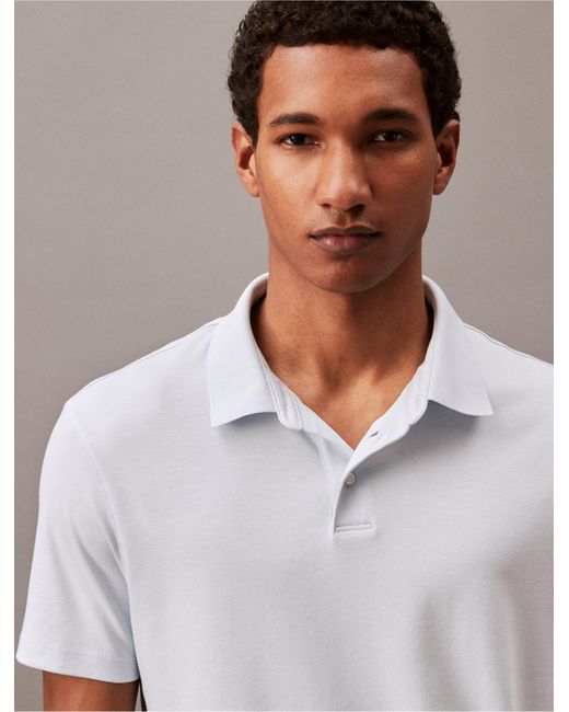 Calvin Klein White Supima Cotton Polo Shirt for men