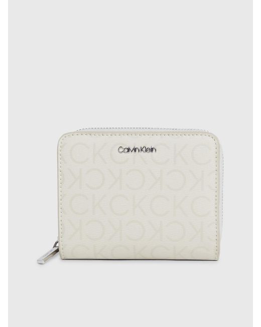 Calvin Klein Natural Logo Rfid Zip Around Wallet