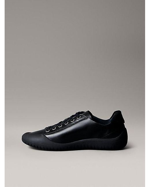 Calvin Klein Gray Smooth Leather Hybrid Trainers for men